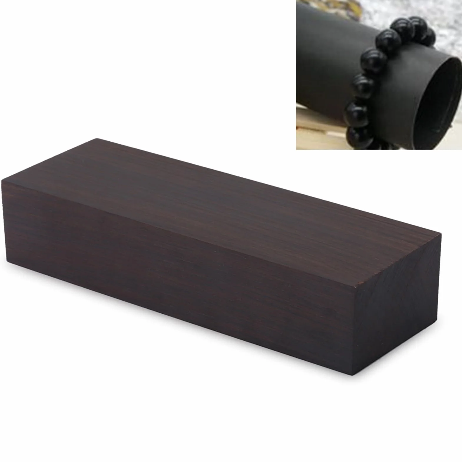 Klocki z Litego Drewna Hebanowego Premium 12x4x2,5cm do Wyrobu Instrumentów i Narzędzi dla Majsterkowiczów