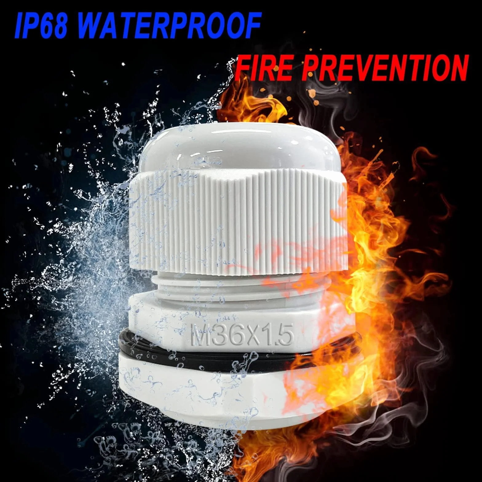Bolatus dławnica kablowa M36 x 1,5 IP68 wodoszczelny Fire Prevention 6 sztuk