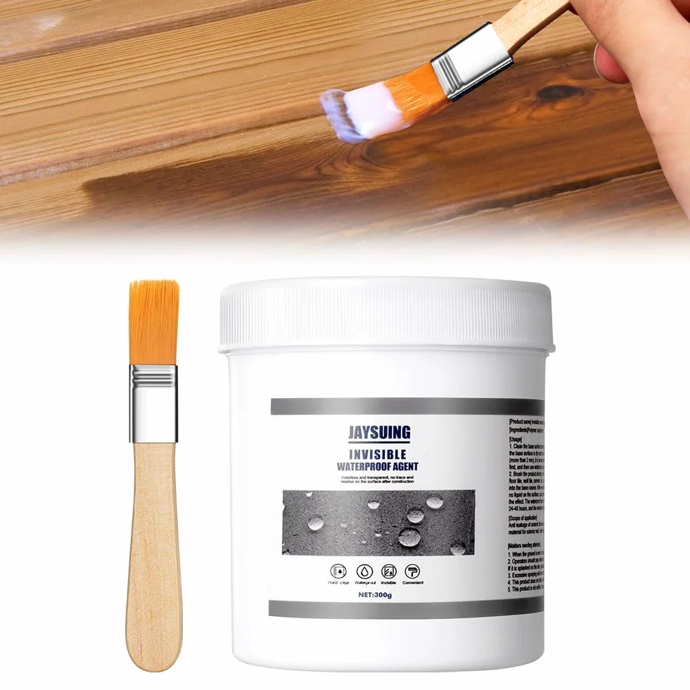 flintronic Przezroczysty wodoodporny klej, 300g niewidzialny uszczelniacz wodoodporny, przezroczysty hydroizolacyjny z pędzlem, płytki łazienkowe okna uszczelniacz agent do sufitu i ściany Exterio