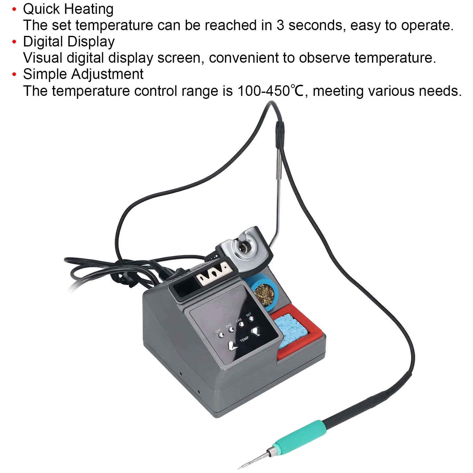 Stacja Lutownicza Elektryczna Stacja Lutownicza Cyfrowa Stacja Lutownicza Regulowana Temperatura 120 W A9 do Końcówek Lutowniczych JBC(European standard (AC 220V))