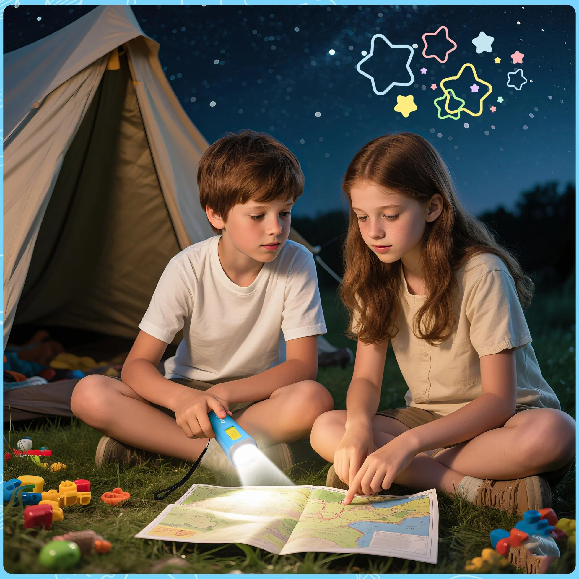 EverBrite Mini latarka LED 46 g delikatne żółte światło do czytania biwakowania awaryjna niebieska