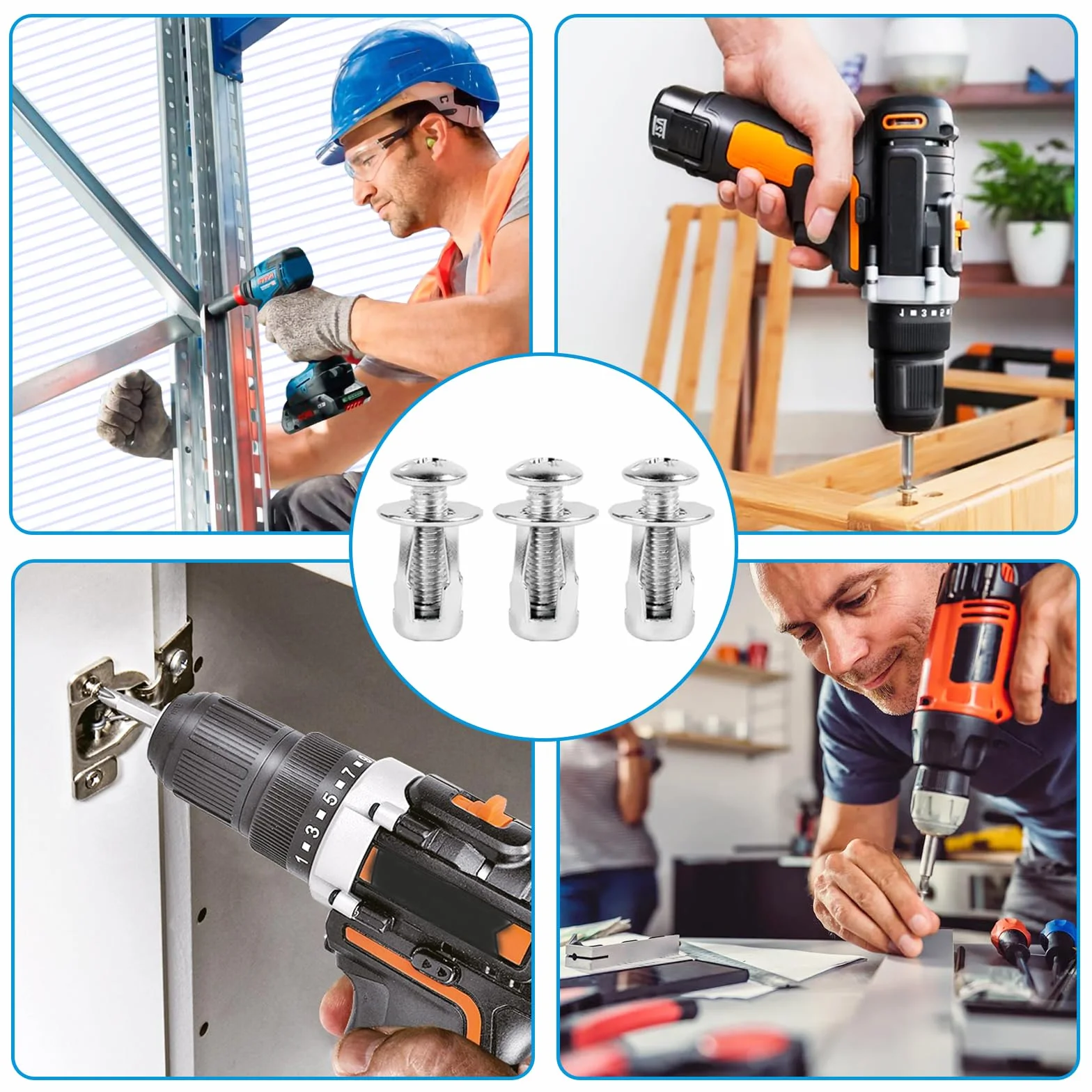 20 sztuk kołków wgłębnych M8 x 30 mm kołki wgłębne metalowe z śrubami, kołki rozporowe z mosiądzu do cienkich ścian, drzwi wgłębnych i blach żelaznych (M8*30)