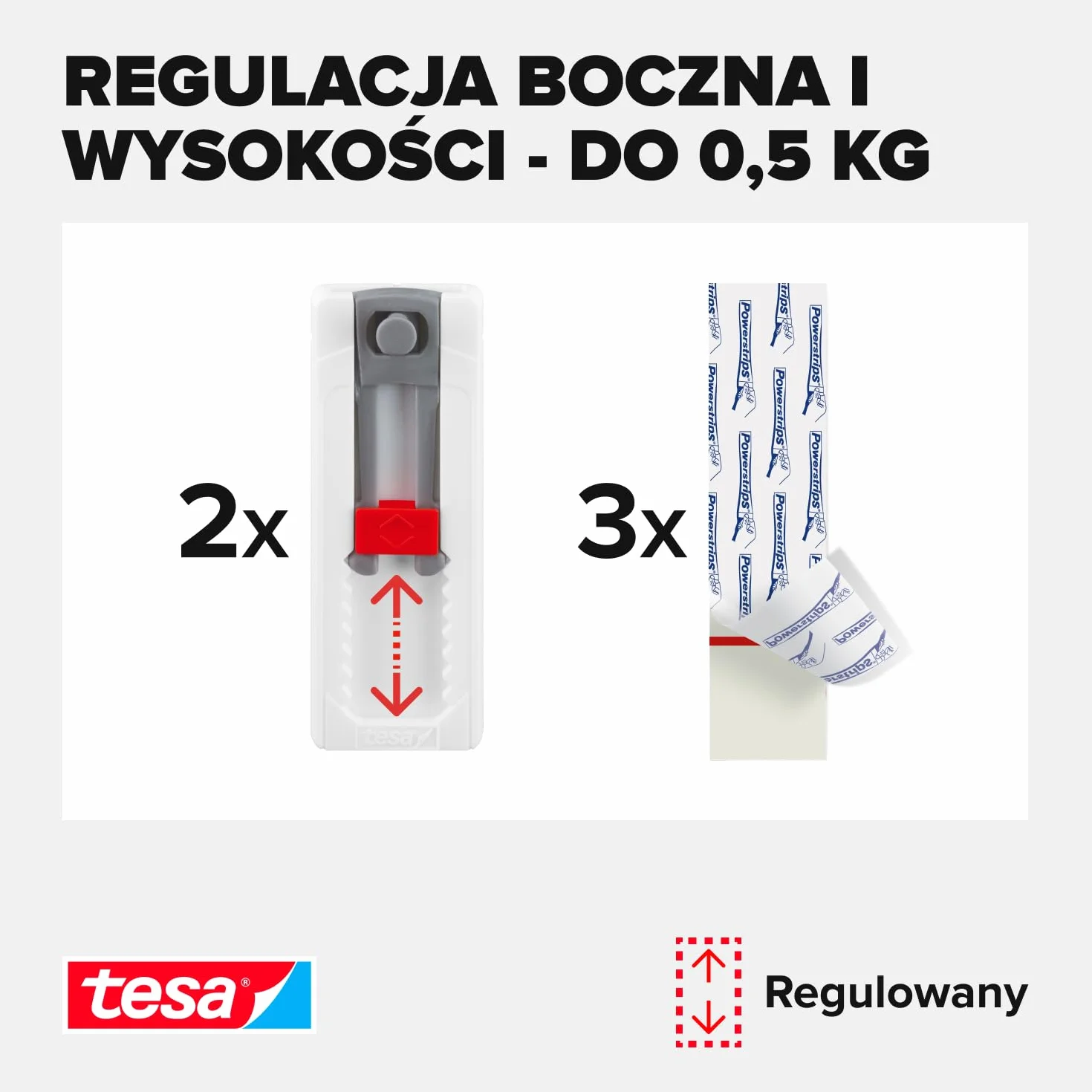 tesa Gwoździe samoprzylepne 0,5 kg/gwóźdź do tapet i tynku
