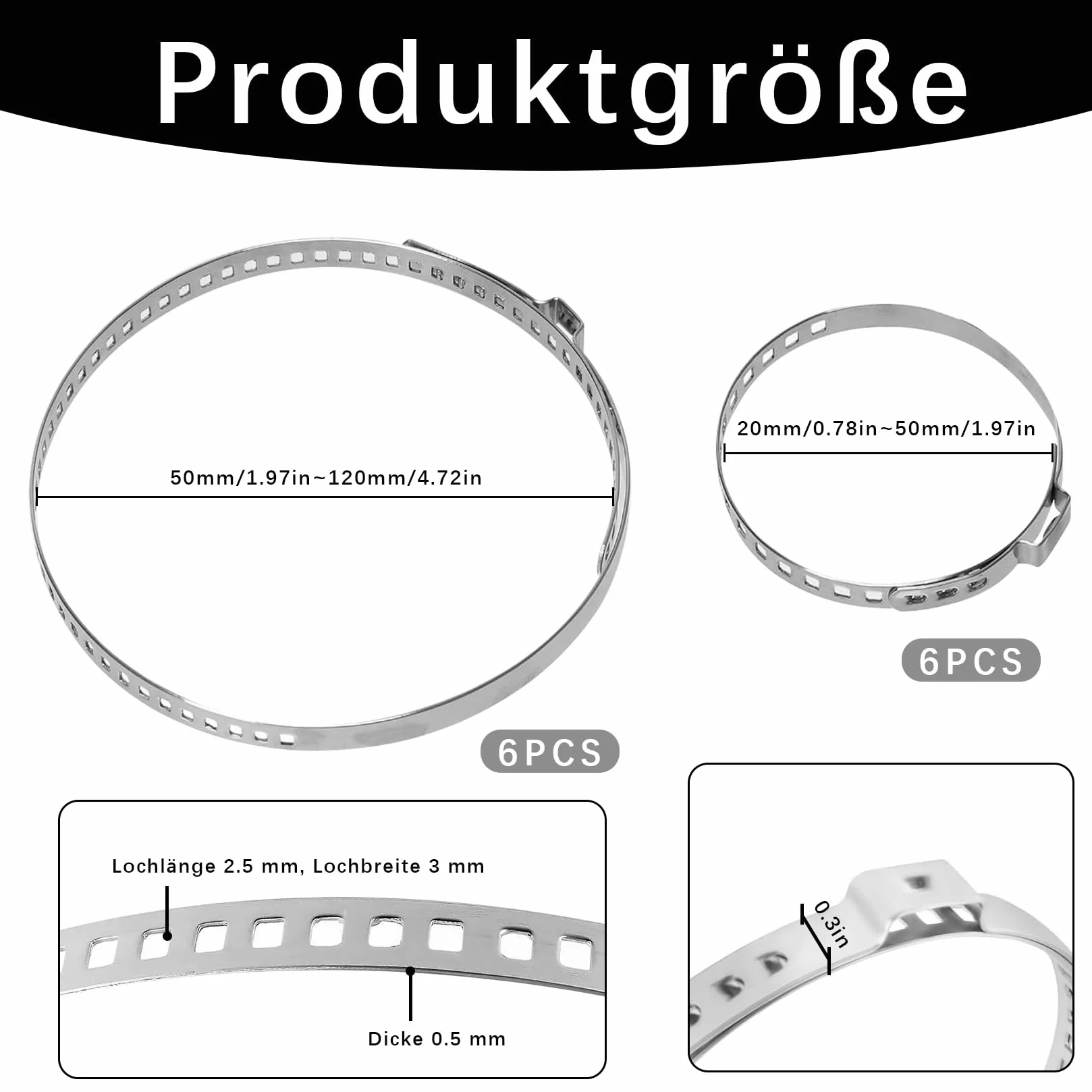 12 sztuk uniwersalnych osłon przegubów CV, zestaw opasek ze stali nierdzewnej, 25-50mm & 50-120mm Regulowane stalowe opaski zaciskowe, osłona CV do rur napędowych w samochodach
