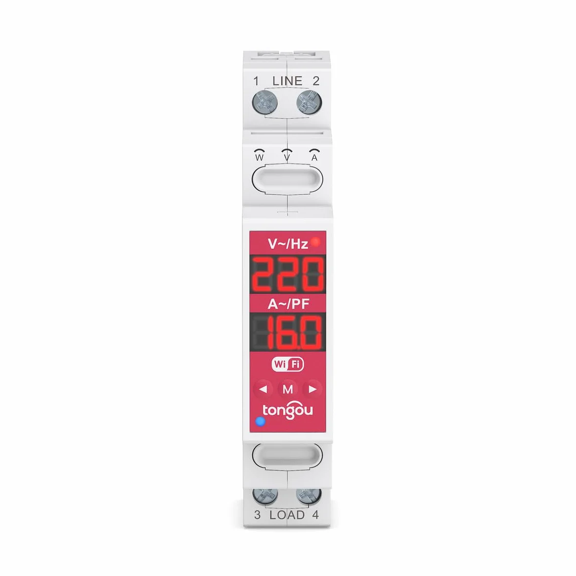 Tongou Przełącznik 2P 18 mm WLAN 16 A Smart Relais z podwójną separacją pomiar zużycia energii Smart Life Alexa
