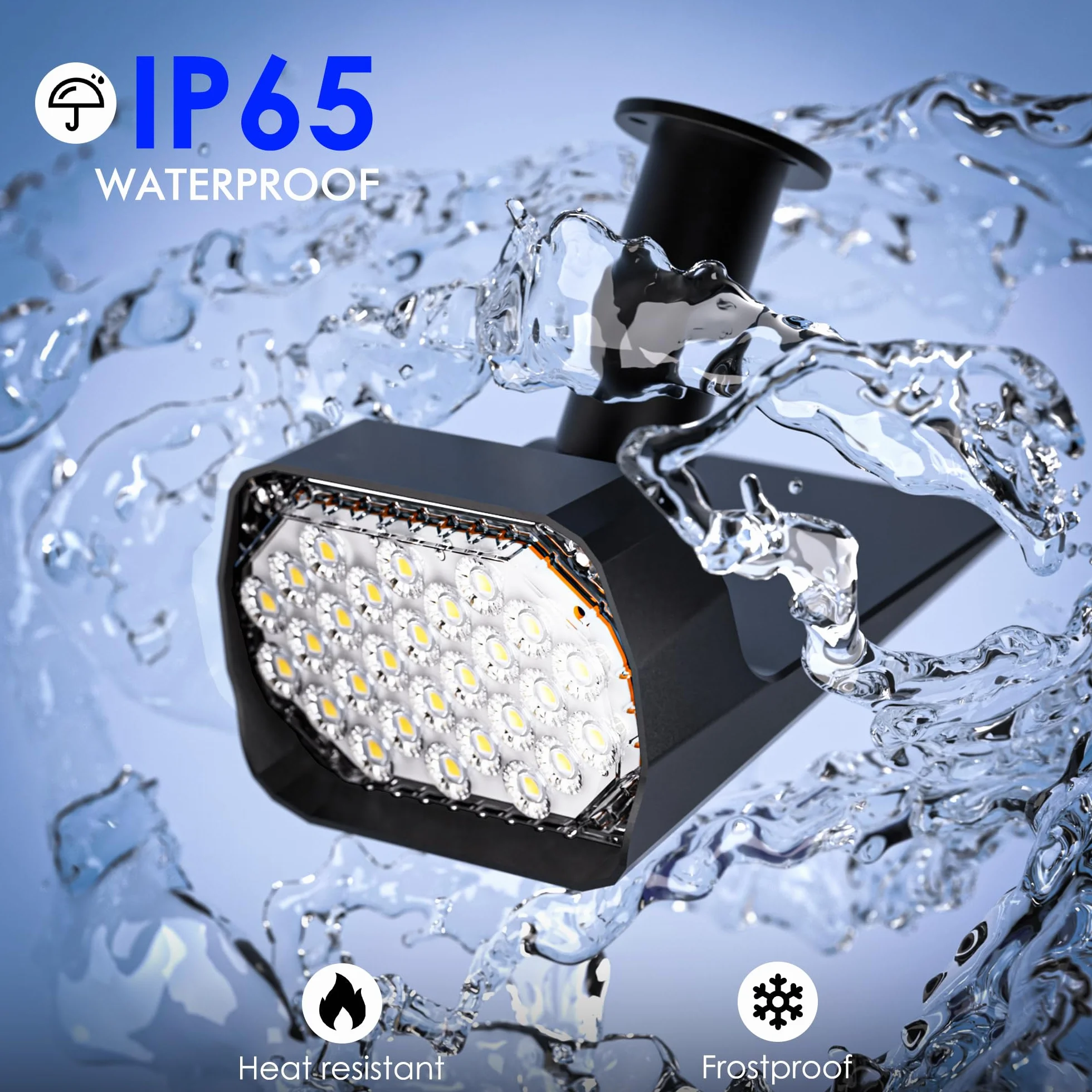 Quntis Zestaw 2 zewnętrznych lamp solarnych IP65 Wodoodporny USB C do ogrodu