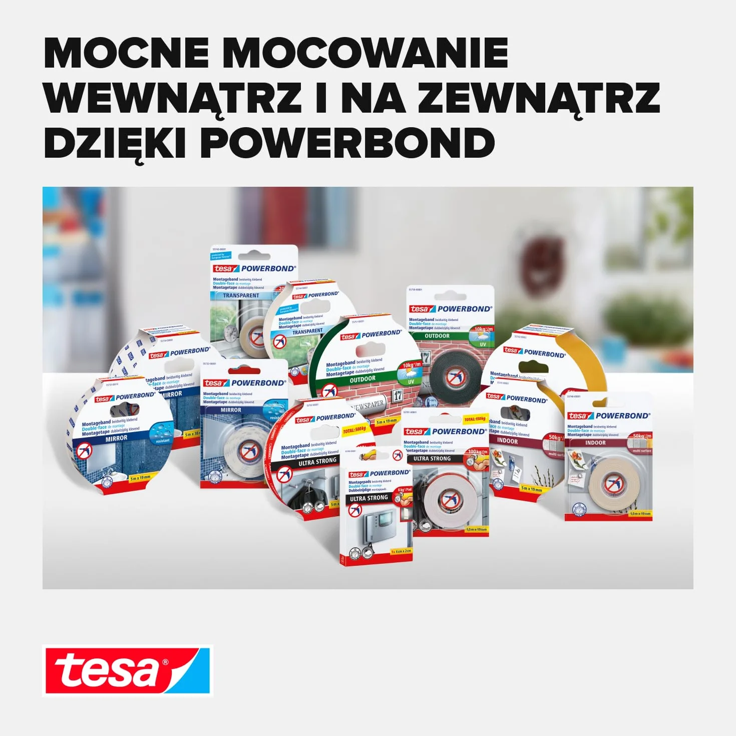 Tesa Taśma Montażowa 5 m x 19 mm Biały