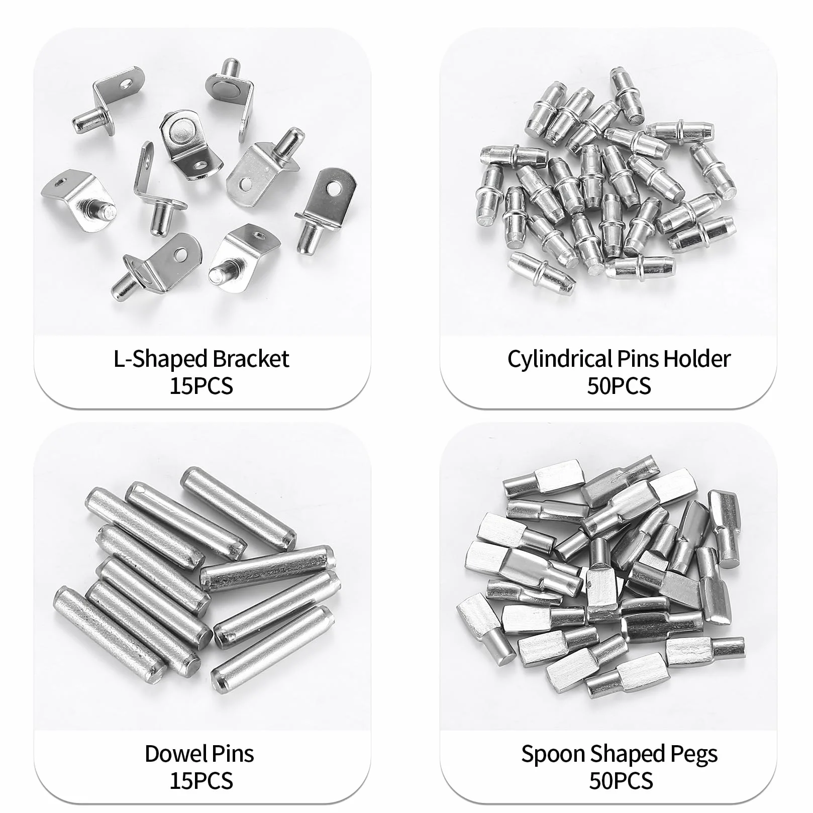 130 sztuk Wsporników Półkowych, 5mm 6mm Wsporniki Do Półek Szafy, 4 Style Metalowych Uchwytów Na Półki Dla Szafek Biblioteczki Wsporniki Półek