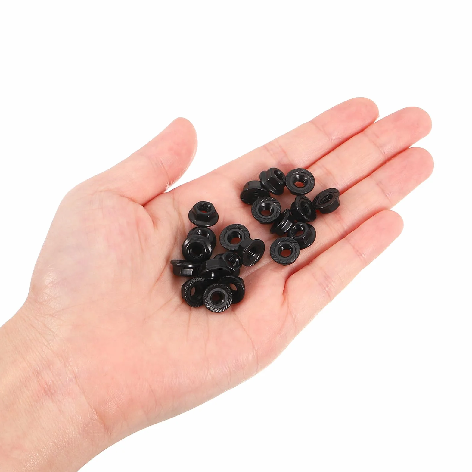 QUARKZMAN M4 x 0,7 mm, samoblokujące się nakrętki sześciokątne, kołnierzowe szczelne, antypoślizgowa metryczna nakrętka kołnierzowa ze stali nierdzewnej 304, pełny gwint, polerowane wykończenie,