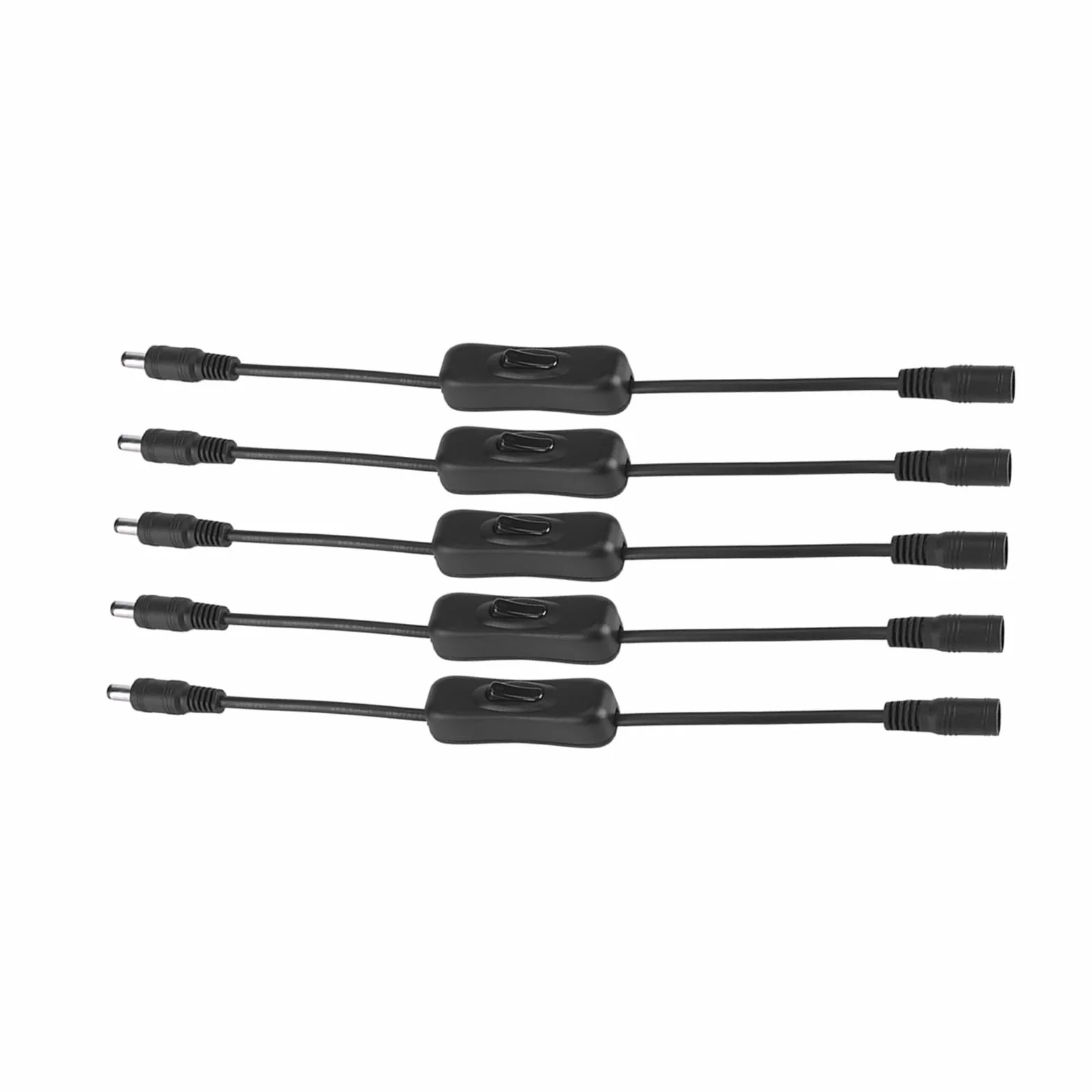 Przełącznik liniowy Dc 12 V, 5 szt. Włącznika/wyłącznika taśmy LED Włącznik/wyłącznik Dc Jack (5,5 x 2,1 mm) z kablem Złącza męskie na żeńskie do taśmy LED, Złącza zasilacza prądu stałego