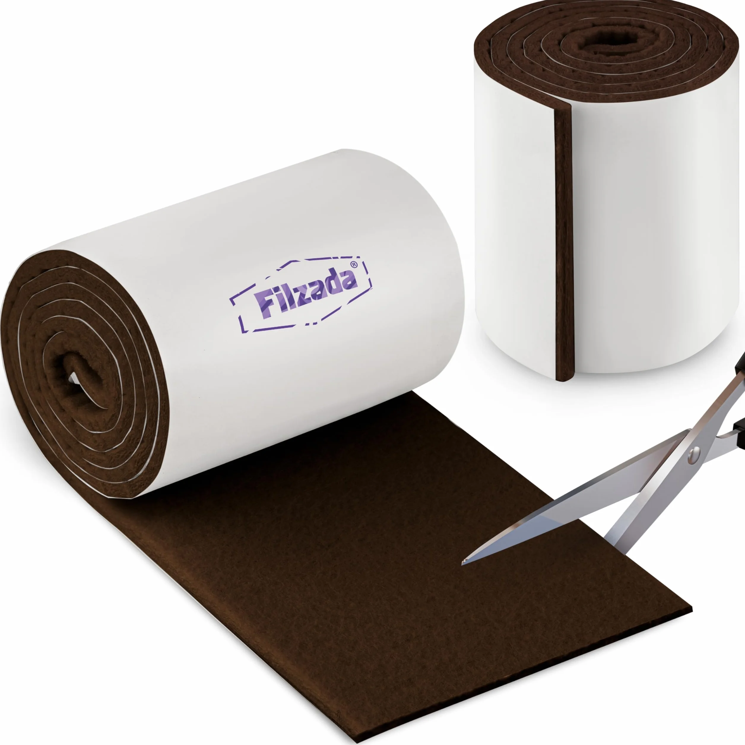 Filzada 2x Filcowe podkładki samoprzylepne Rolka 100 x 10 cm Brązowy