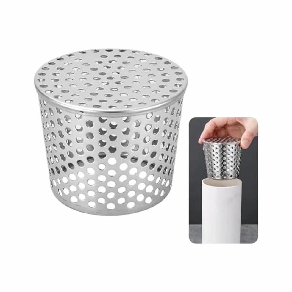 Filtr ochronny rynny ze stali nierdzewnej, metalowa rynna spustowa, osłona dachu z siatki, do rynn dachowych, rur spustowych (50-63 mm)