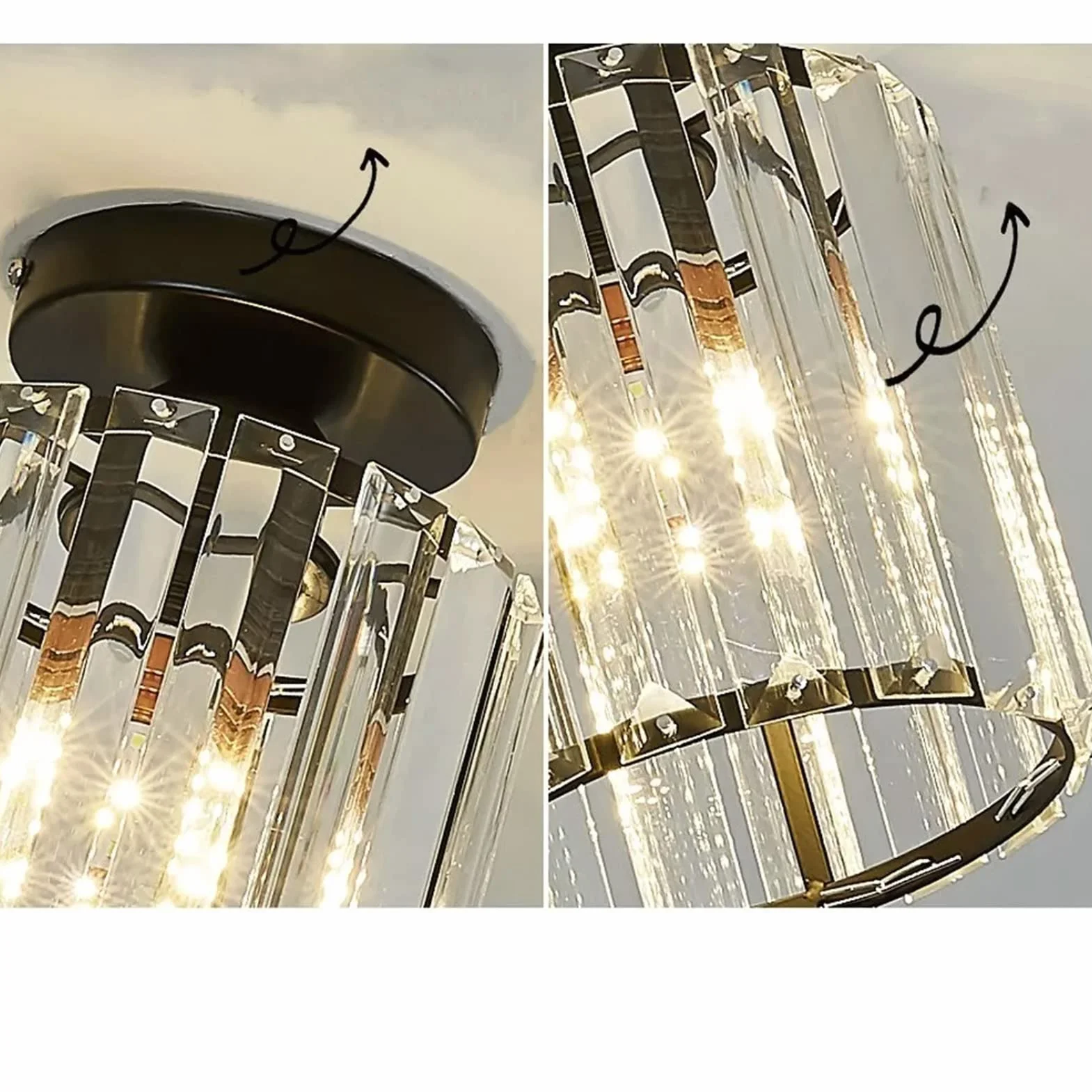 Klosz Lampy Sufitowej, E27 Fine Lighting Osłona Lampy Żyrandole Klosz do Baru Jadalnia Korytarz Salon (AUNMASah4w1mxric-11)