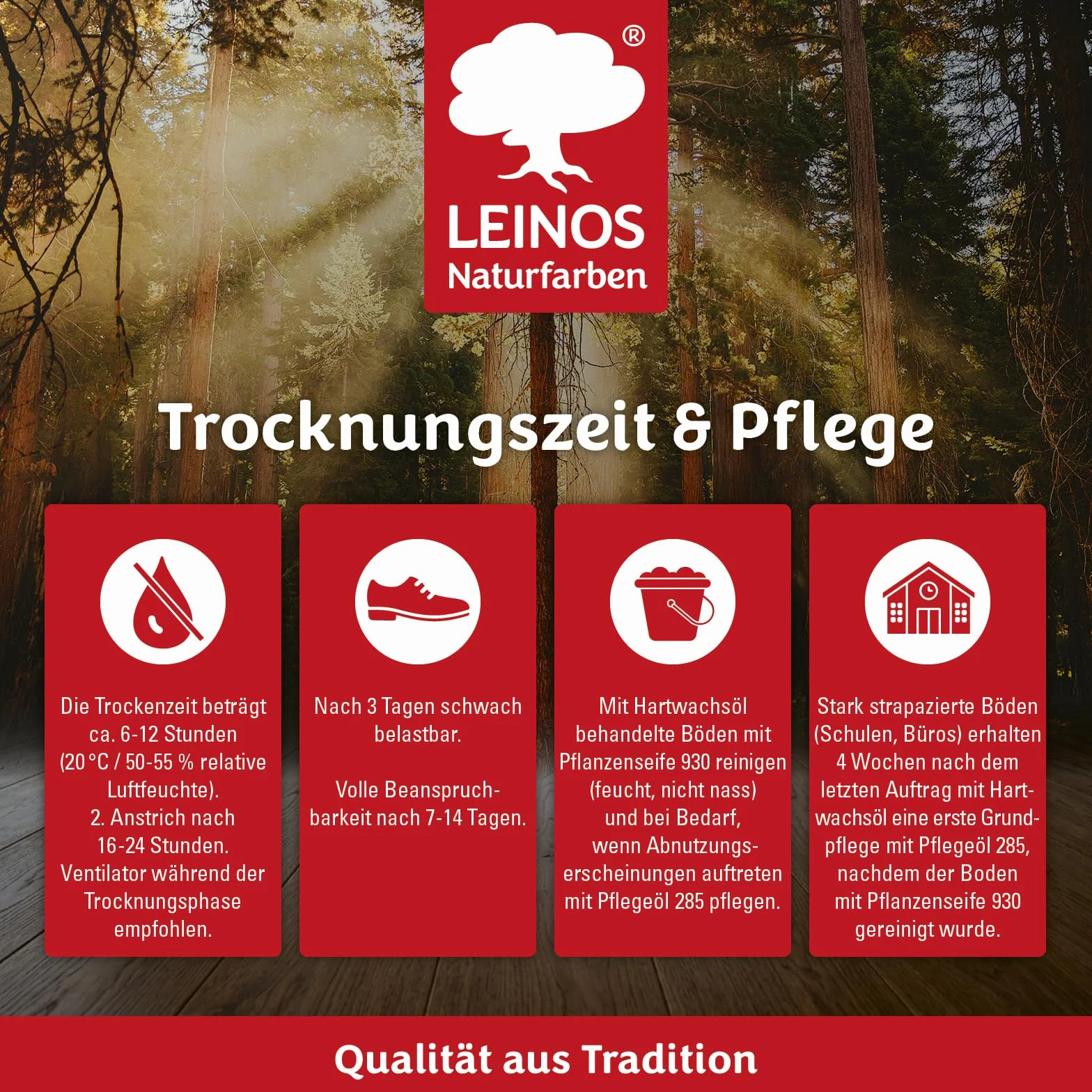 LEINOS 290 olej z twardego wosku, 0,25 l, heban, bardzo wytrzymała, jedwabiście matowa powłoka olejowo-woskowa z żywicy, idealny do mocno obciążonych podłóg drewnianych i schodów