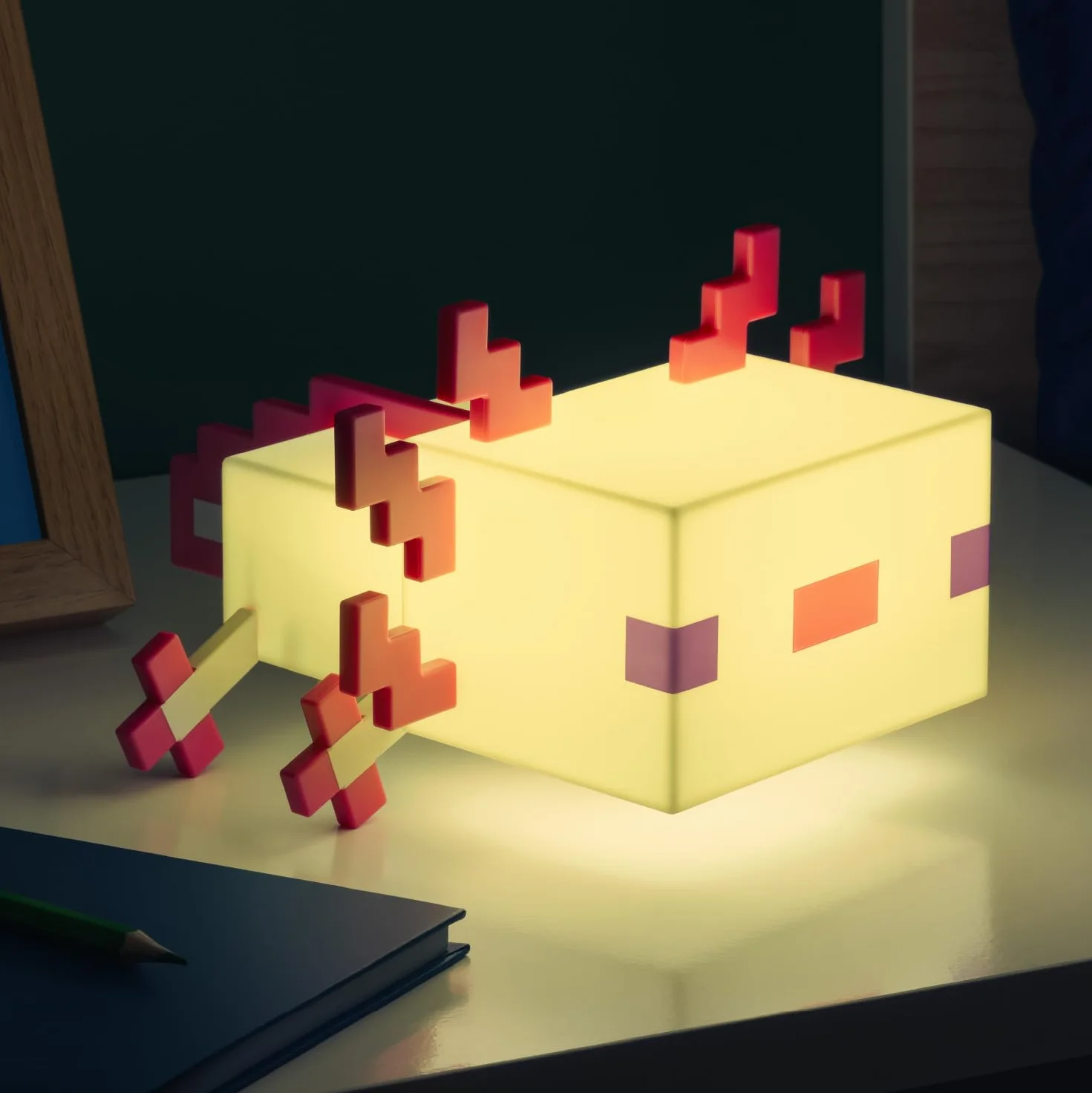 Lampa Minecraft Axolotl z 5 trybami kolorów, zasilanie bateryjne