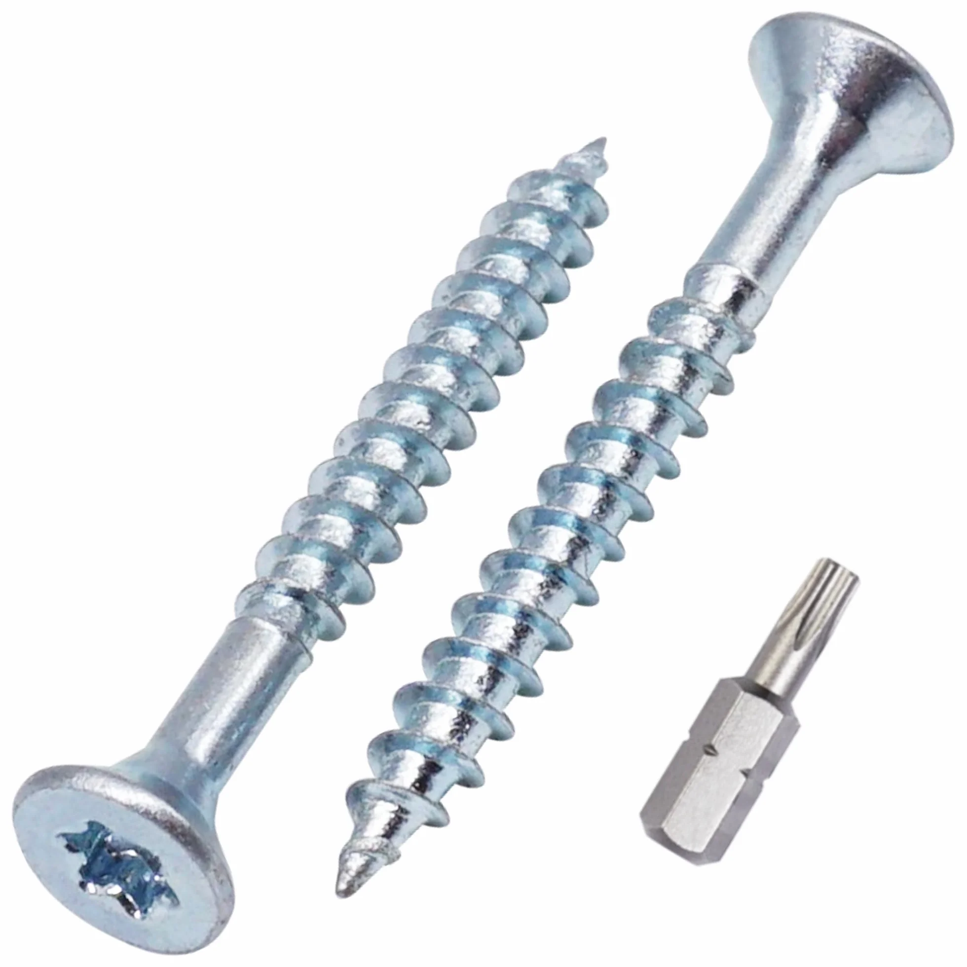 SKIR'CO (50 szt.) Wkręty do drewna ze stali ocynkowanej 4,0 x 35 mm, wkręty z łbem stożkowym Torx, wkręty do płyt wiórowych, częściowo gwintowane