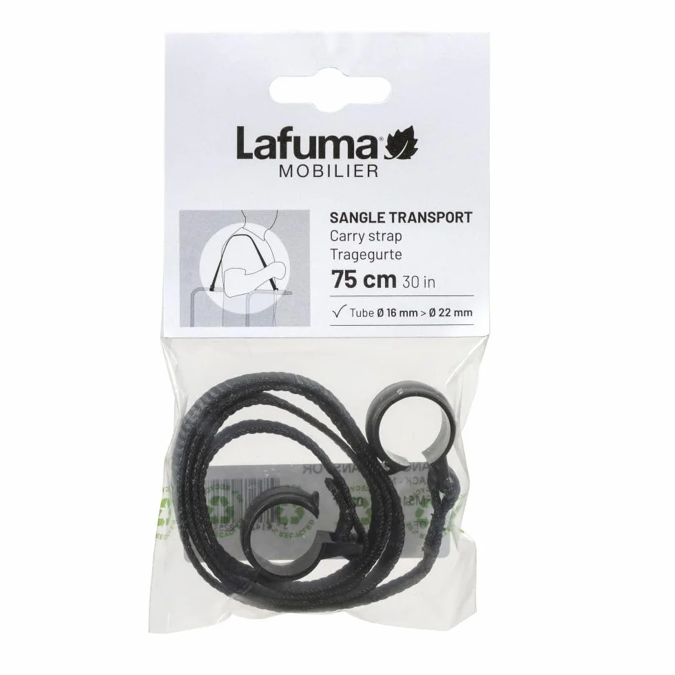 Lafuma Mobilier Pasek transportowy do produktów składanych o średnicy rury od 16 do 22 mm, czarny, LFM5166_0247