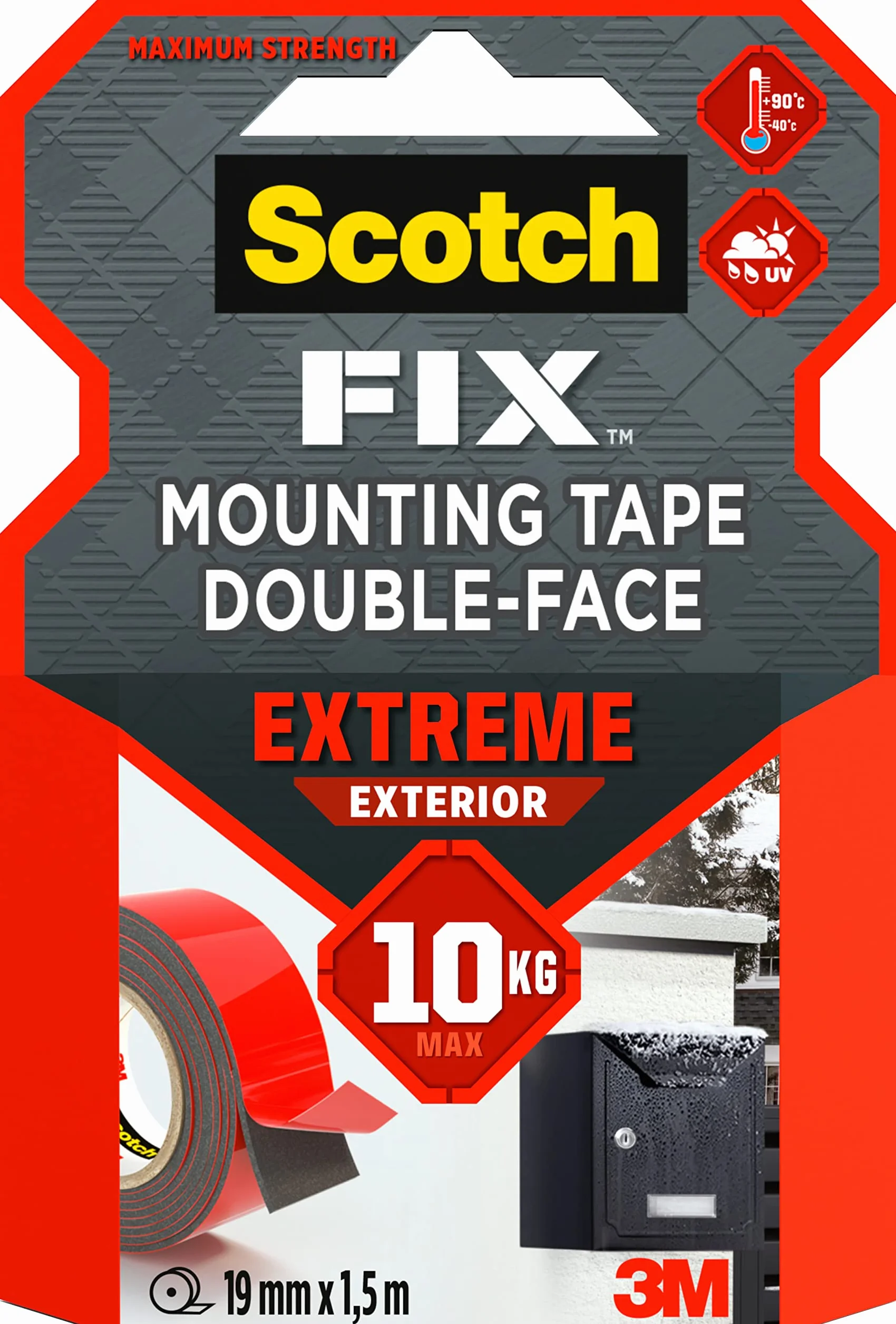 Scotchblue Extreme Taśma Monterska 19mm x 1.5m Czerwony
