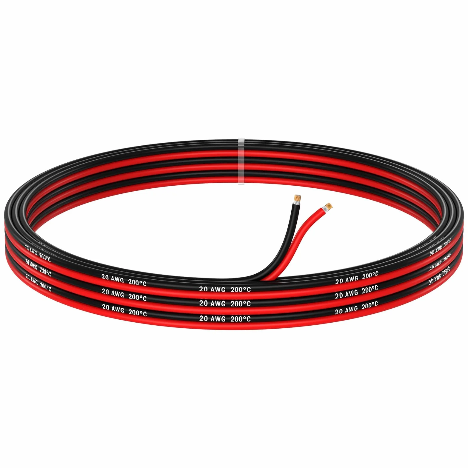 MMOBIEL 20 AWG Elektryczny Przewód Równoległy – 20 Gauge 5m / 16.4ft - Cyna Kabel Miedziany - 2 Żyłowy do Przewodów Samochodowych - Taśmy LED, Przewody Audio/Głośnikowe, Lampy