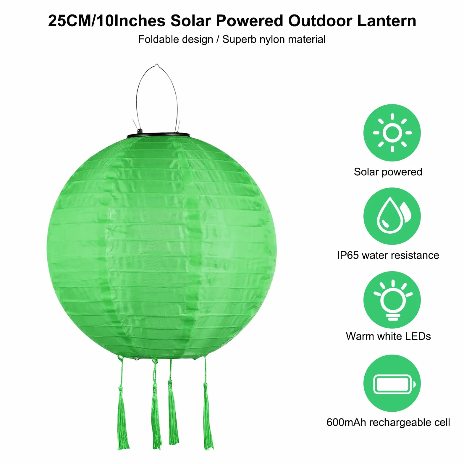 Lampions Solar latarnia ogrodowa LED, IP55, okrągły kształt kuli, klosz papierowy, wisząca latarnia ogrodowa na wesele, do kościoła, ogrodu, dekoracja na imprezę (biała)
