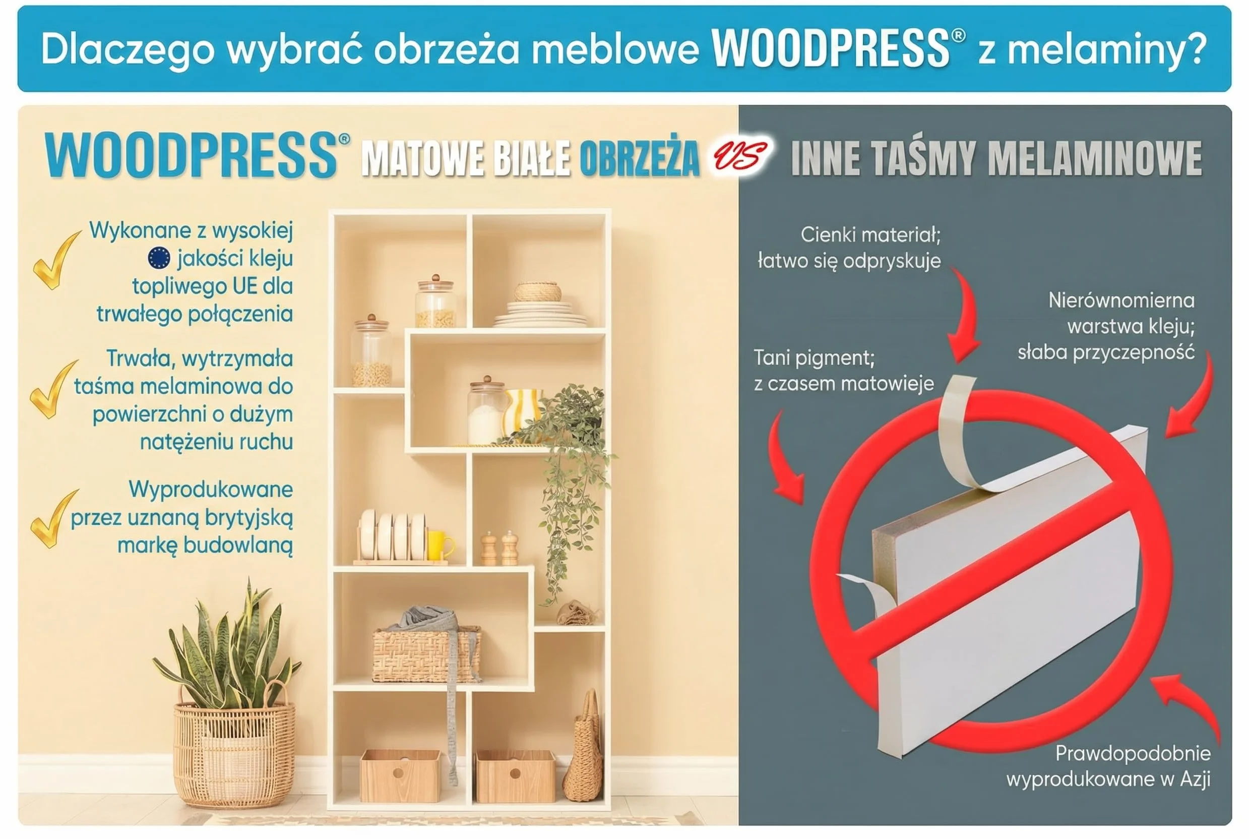 30 mm matowa biała taśma melaminowa, wstępnie klejona taśma fornirowa - rolka 7,5 m - prasowana do łatwego montażu "zrób to sam" - pokrywa krawędź standardowej płyty MDF