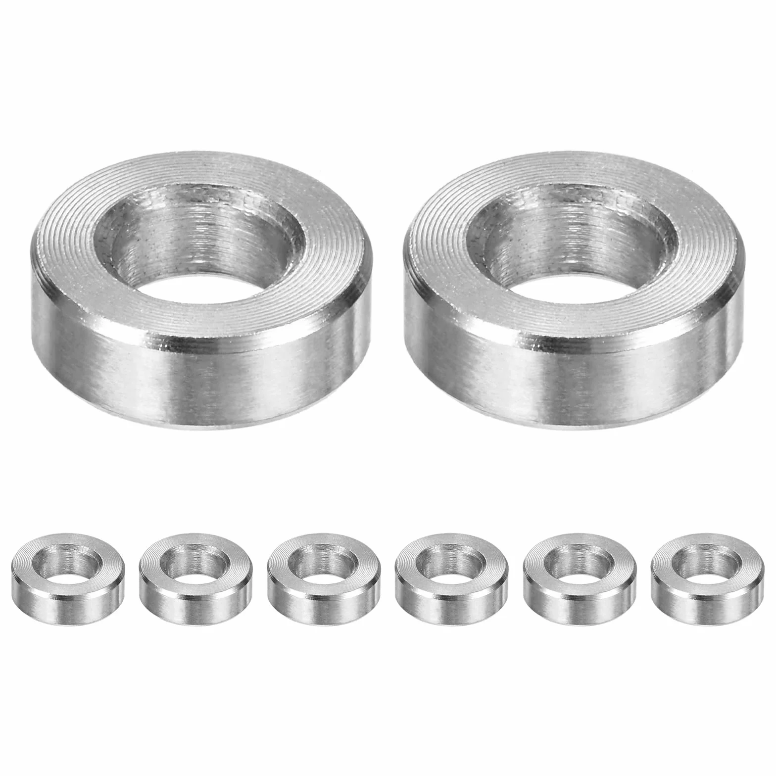 M METERXITY 8 elementów dystansowych ze stali nierdzewnej M6 304, wewnętrzna średnica 6 mm x zewnętrzna średnica 12 mm x długość 4 mm, metalowa tuleja dystansowa, gładkie wykończenie, okrągły element