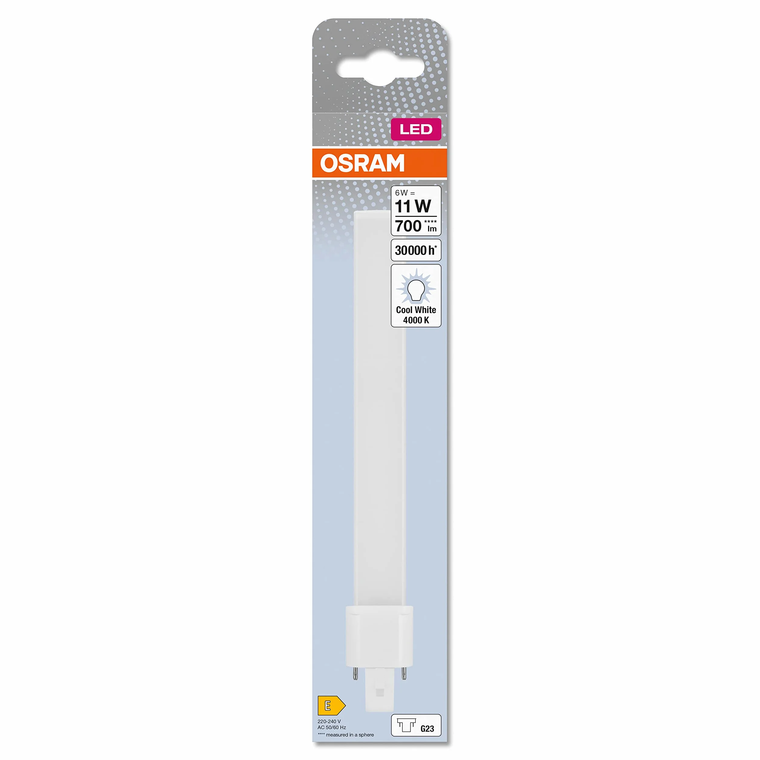 OSRAM DULUX S11 LED dla trzonka G23, 6 watt, 700 lumenów, chłodna biel (4000K), zamiennik konwencjonalnej lampy Dulux 11W