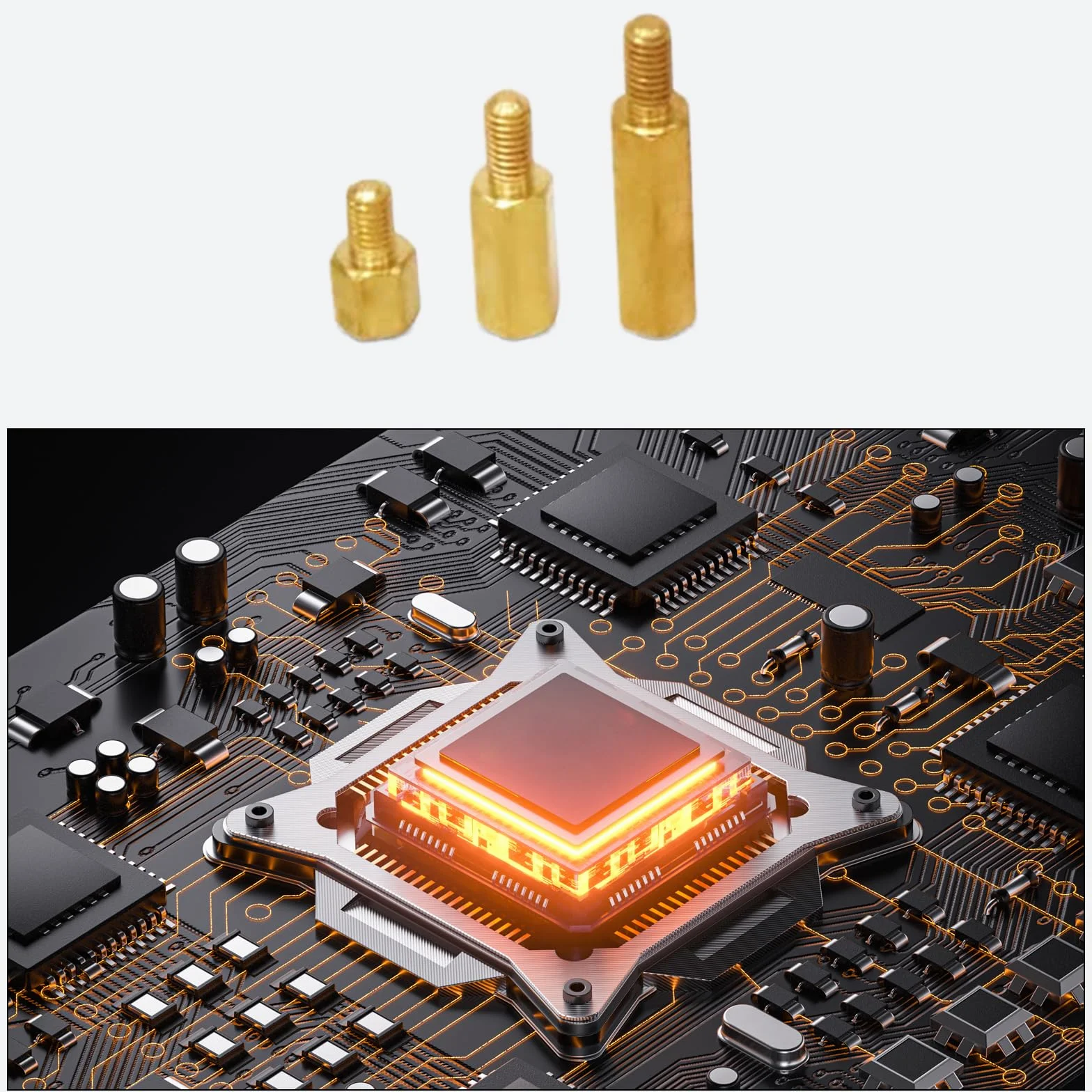 300 sztuk mosiężnych wsporników dystansowych do płyt głównych, śrub, nakrętek tulejowych M3 Pillar Spacer, asortyment do płyt głównych PCB, sześciokątna, męska i żeńska nakrętka śrubowa