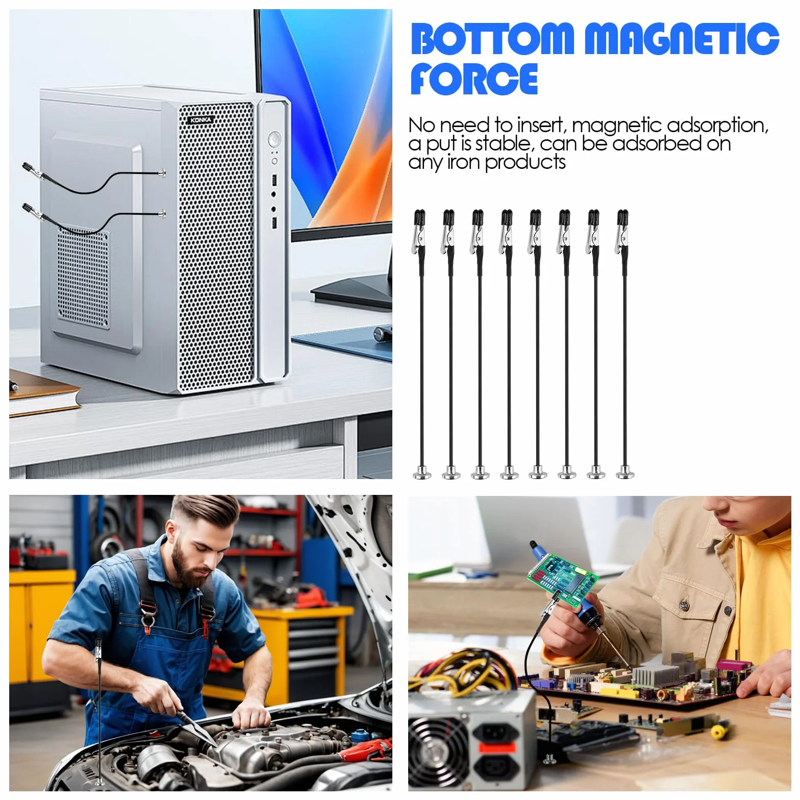 8 sztuk pomocniczej ręki z elastyczną łabędzią szyją, trzecia ręka do lutowania z magnesowym stójkiem, pomoc do lutowania z elastyczną łabędzią szyją, uchwyt płytek do prac montażowych, model