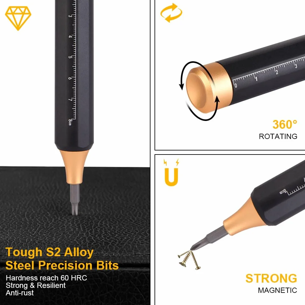 OSDUE Zestaw wkrętaków, Mini Precision 22 w 1, magnetyczny śrubokręt, uchwyt do T2, T3, T4, T5, T6, T8, P5, do telefonów komórkowych, tabletów, komputerów, okularów naprawczych