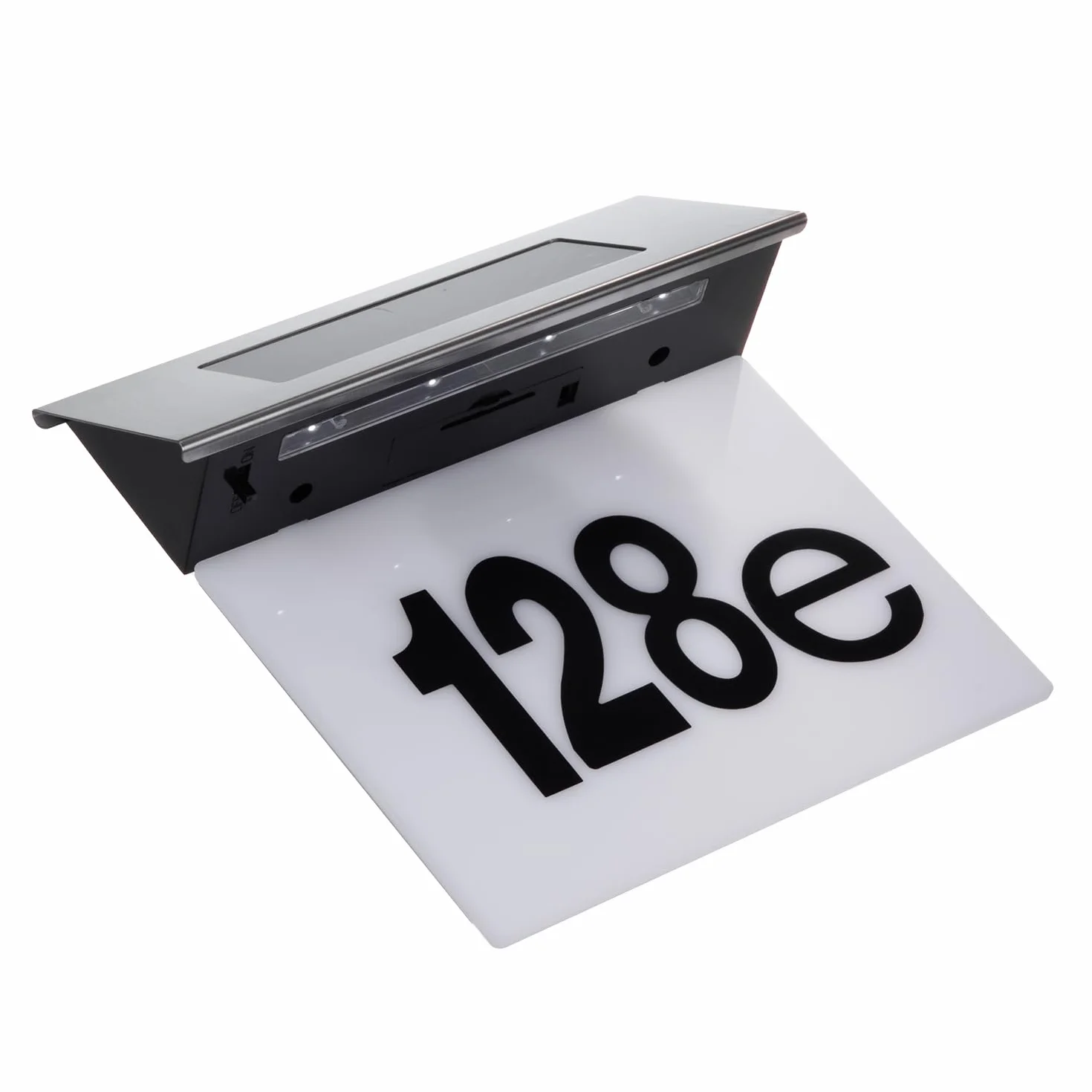 Maclean MCE423 Solarna Lampa LED z Numerem Domu, IP44, 1W, 60lm, 6000K, Akumulator 600 mAh, 2,5V DC 70mA