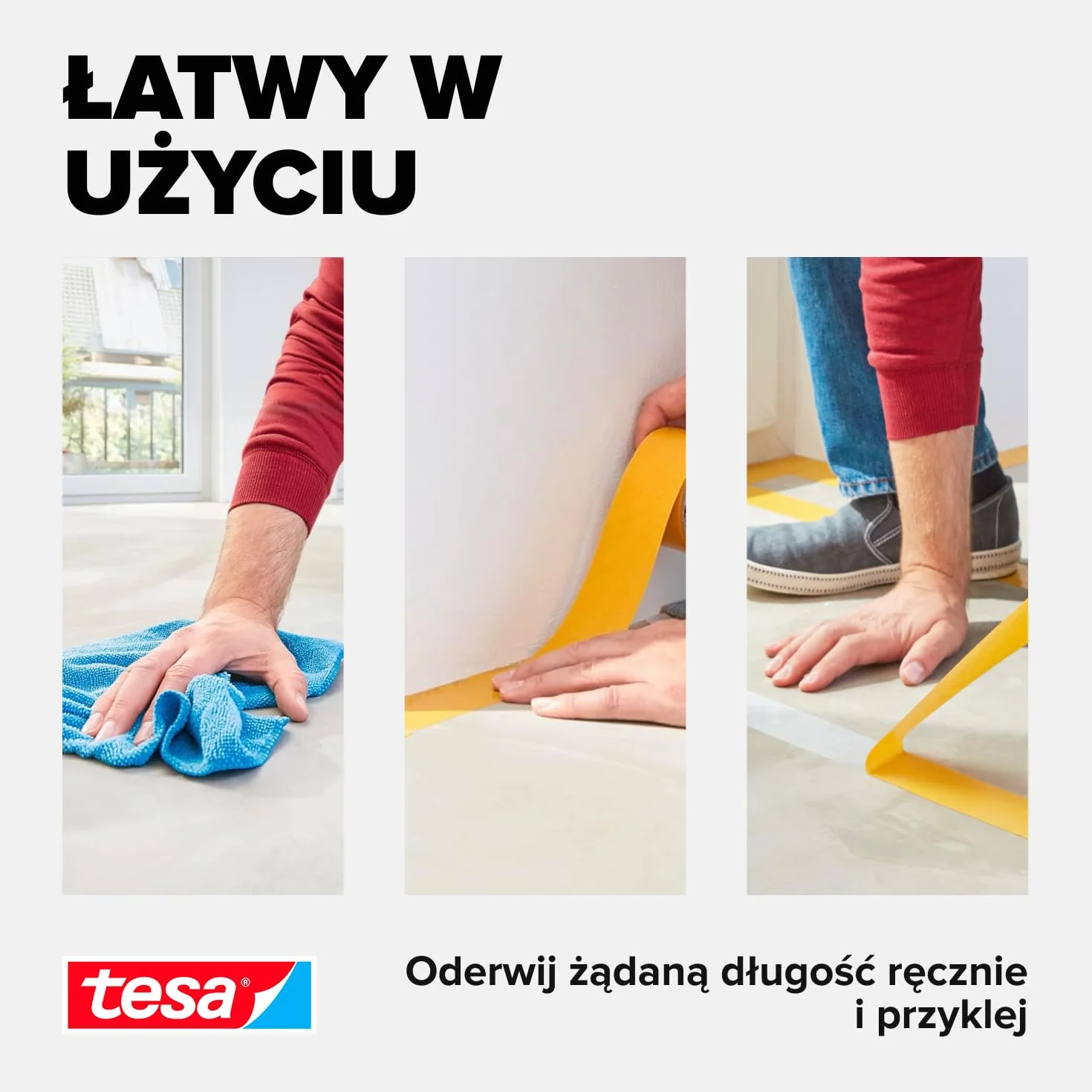 tesa® taśma montażowa extra strong - dwustronna taśma samoprzylepna do mocowania wykładzin dywanowych i PCV - dwustronnie klejąca - 10 m x 50 mm