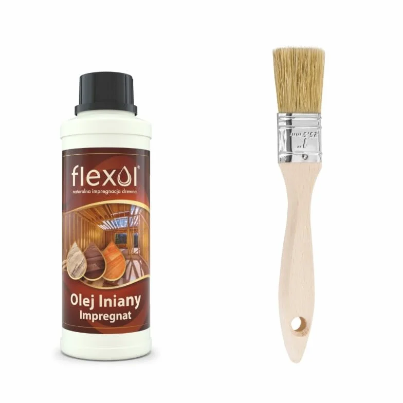 IMPREGNAT BEZBARWNY DO DREWNA 100% naturalny OLEJ lniany 0,25L MOCNY FLEXOL 250ml