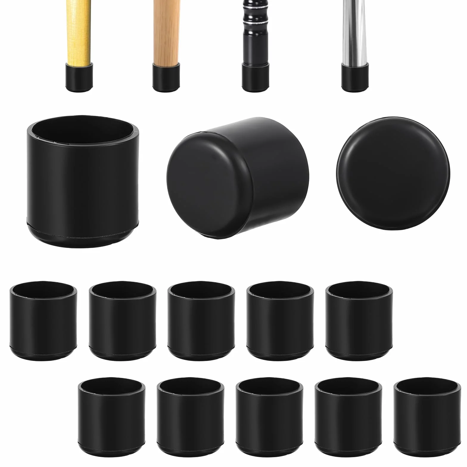 Gumowe nakładki na nogi krzeseł okrągłe 10 sztuk (15-19 mm)