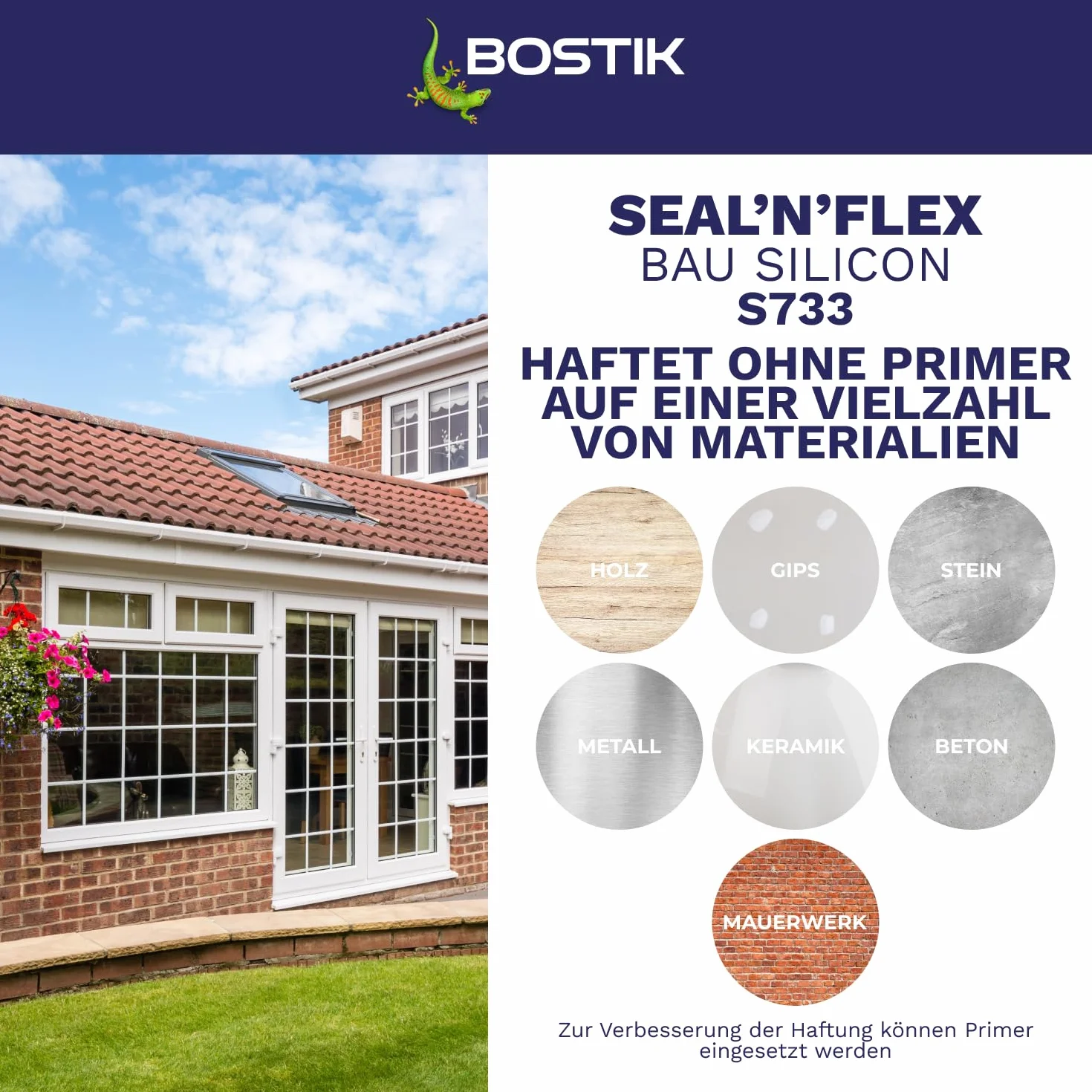 BOSTIK S733 Seal´n´Flex Bau silikon ciemnobrązowy – neutralny uniwersalny silikon, odporny na pleśń, trwale elastyczny, nadaje się do użytku wewnątrz i na zewnątrz, 300 ml