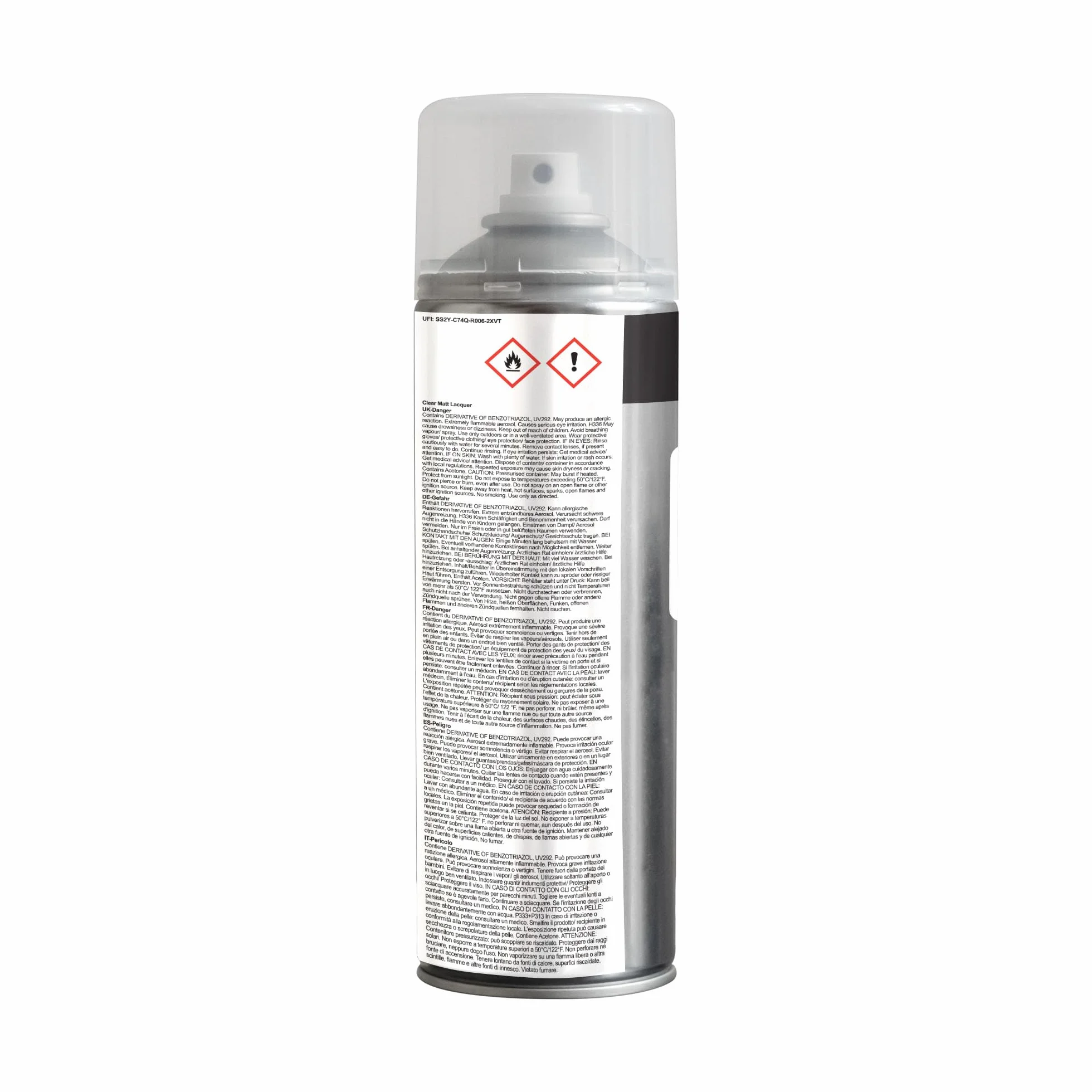 JENOLITE Lakier bezbarwny w sprayu, matowy, 2 x 500 ml, kryształowe wykończenie do majsterkowania, handlu, motoryzacji, chroni powierzchnię i lakier przed korozją, uszkodzeniami spowodowanymi