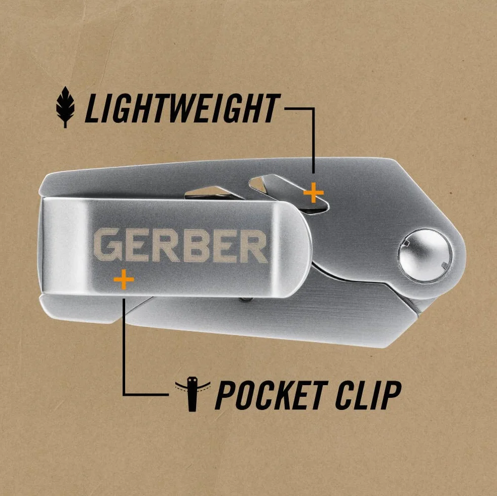 Gerber Nóż Cutter EAB Utility Lite składany 3,8 cm stal nierdzewna srebrny
