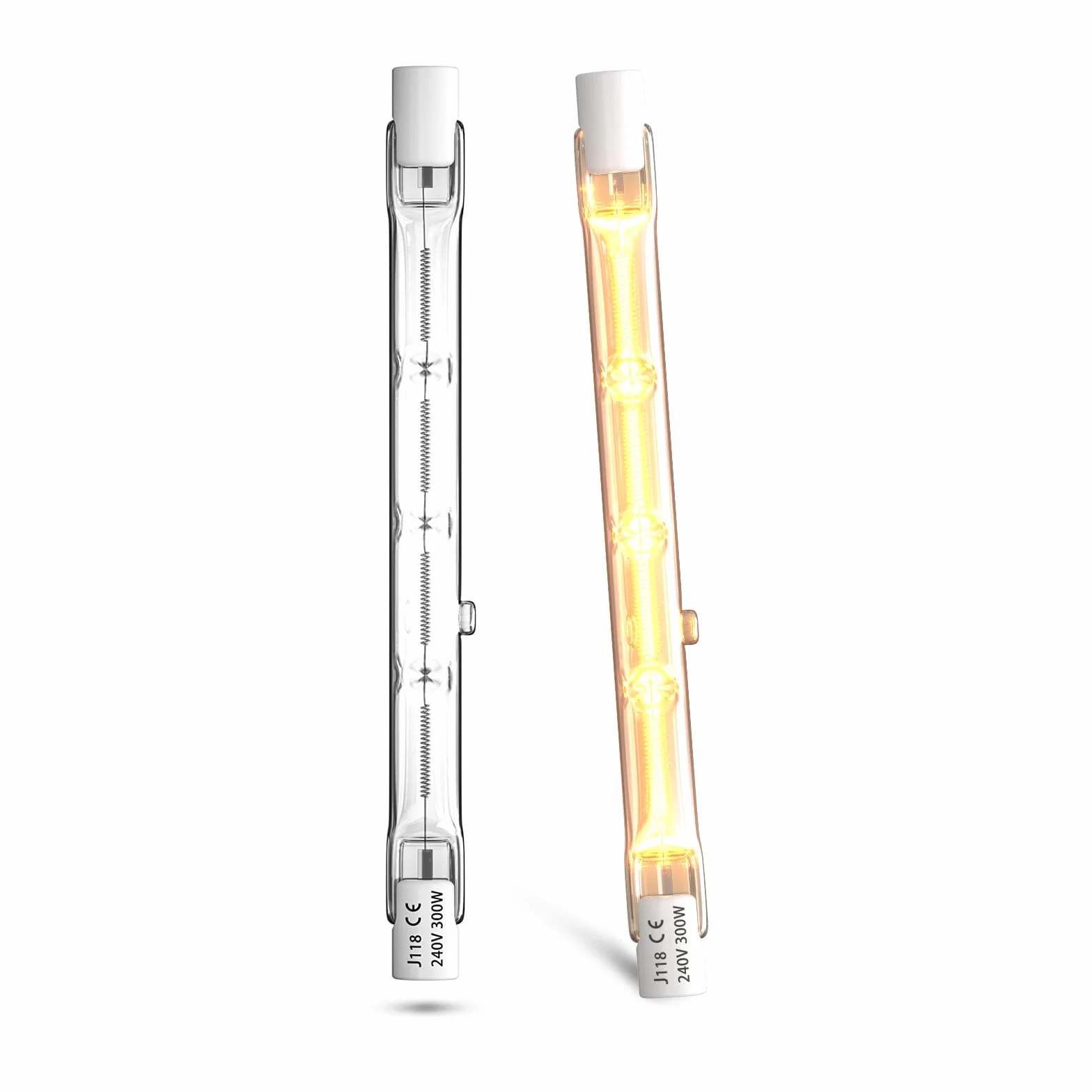 R7s 118mm 300W halogenowa lampa AC220-240V liniowa ciepła biel 2800K projektor szpilkowy halogenowy reflektor 5900lm do oświetlenia domu, pracy, bezpieczeństwa, latarni ulicznych (2 szt.)
