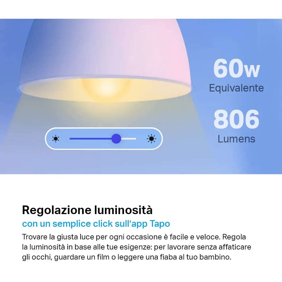 TP-Link Tapo L510E | Inteligentna żarówka Wi-Fi E27 | Białe światło | Ściemnialna | 806 lm | 8.7 W | Kompatybilna z Alexa i Google Home