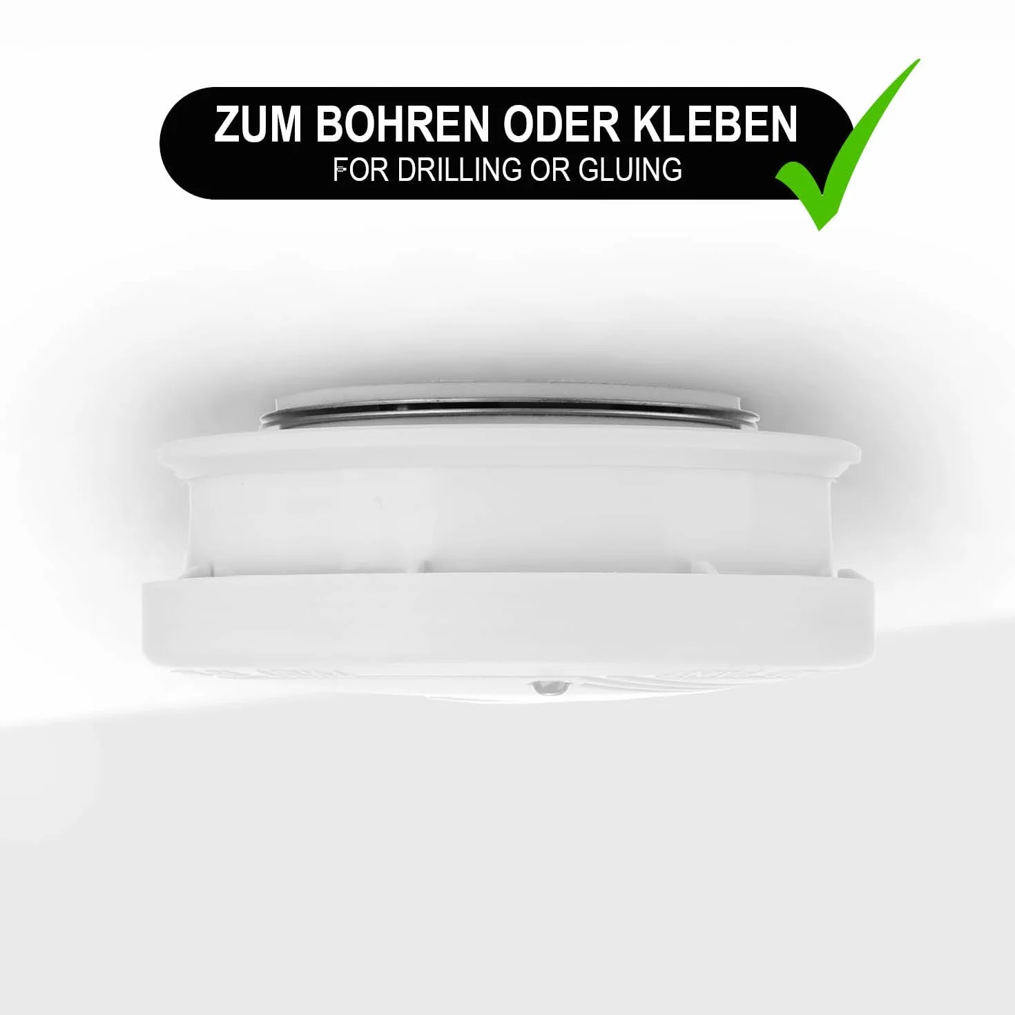 COM-FOUR® 5x uchwyt magnetyczny do czujek bezpieczenstwa - uchwyt do klejenia lub wiercenia - mocowanie z bardzo mocnymi podkladkami samoprzylepnymi do czujek dymu (05 sztuk - w kolorze srebrnym)
