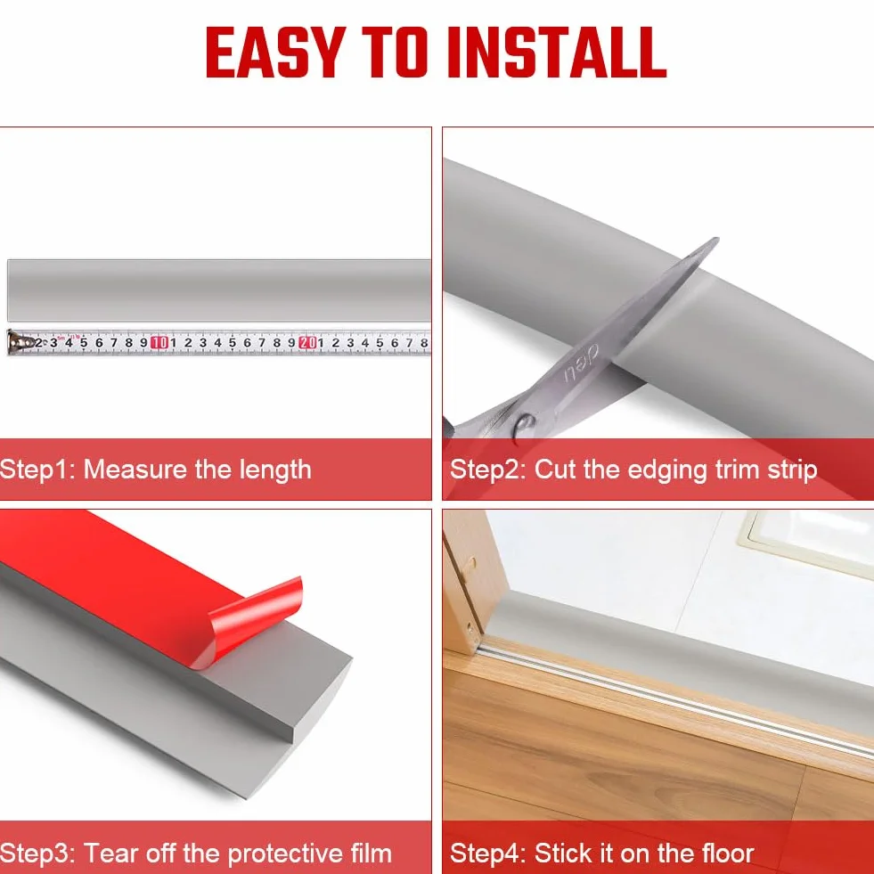 Flintronic 3M Listwa przejściowa progowa do podłóg laminowanych, PVC Listwa dzieląca podłogę Listwa przejściowa, Samoprzylepna listwa progowa, Listwa drzwiowa Listwy progowe do łączenia szczelin