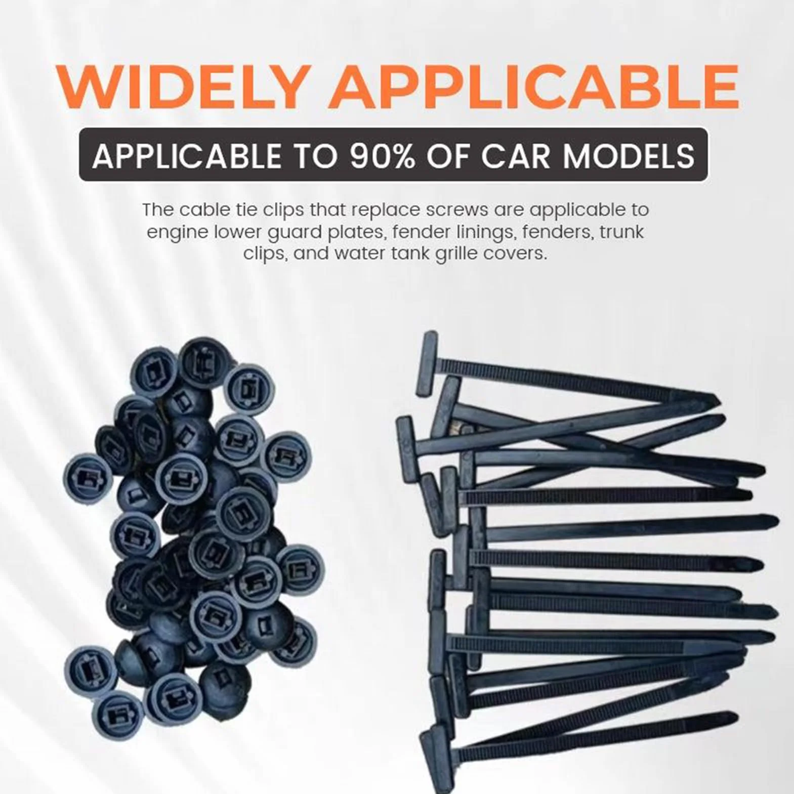 100 Pcs Nylon Zip Ties Heavy-Duty Cable Clips Self-Locking for Auto Machine Home Repair 3.54x0.79x0.2in