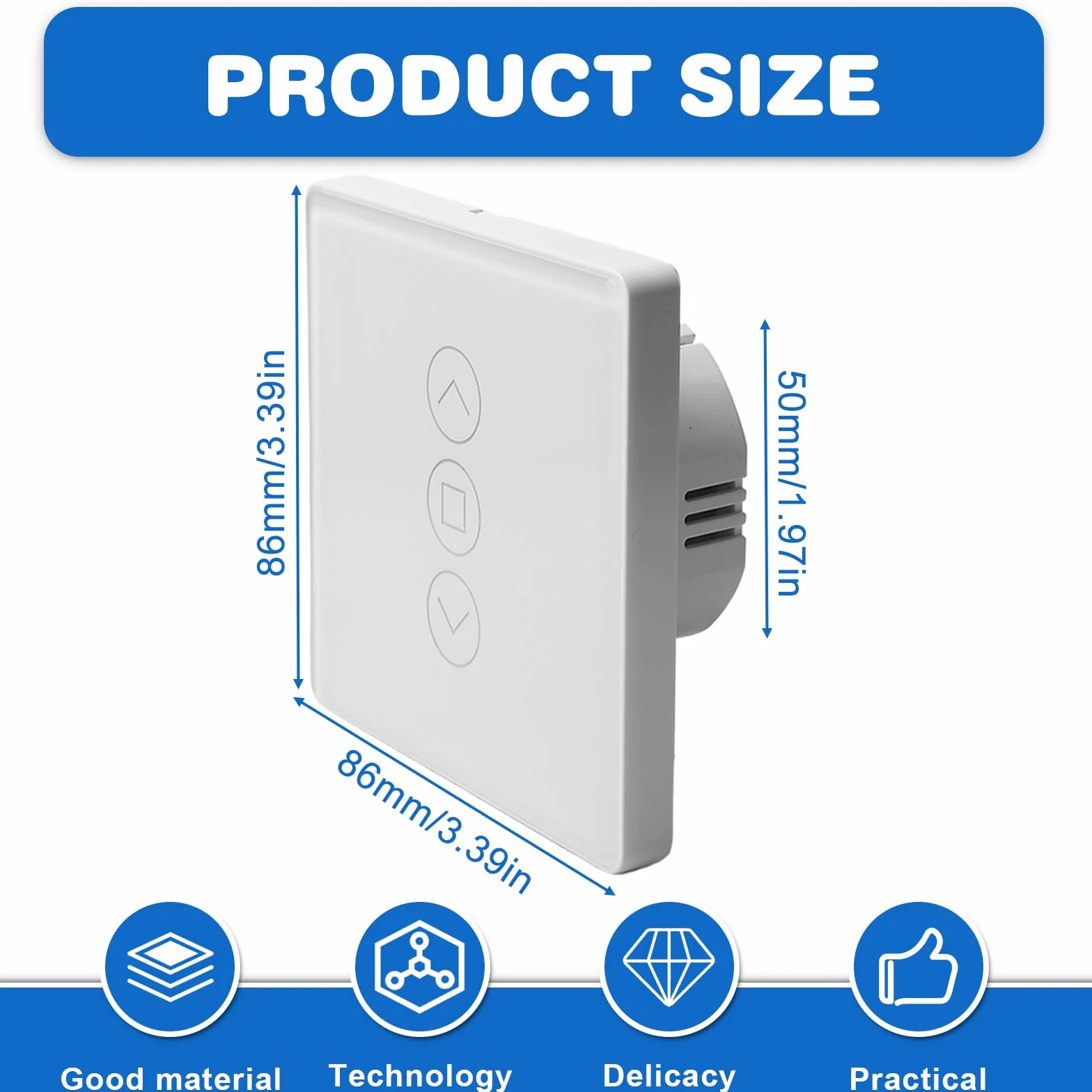 Przełącznik rolet Wi-Fi, 2 sztuki, inteligentny przełącznik rolety, przełącznik 2,5D, Smart WLAN, kompatybilny z Alexa/Yandex/Google Home, programator czasowy i sterowanie głosem, wymagany przewód