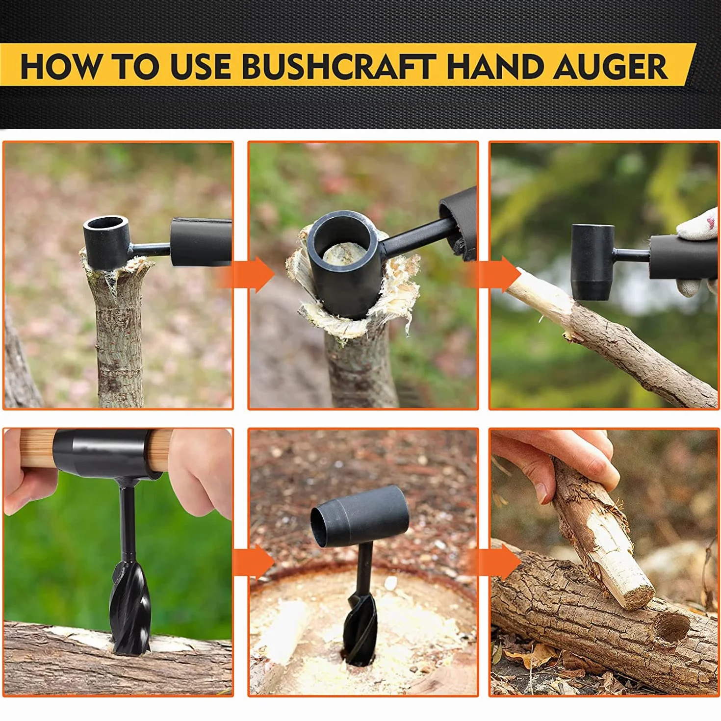 N&S Juvyig Bushcraft ręczny klucz do wiertarki do drewna, szkockie oko