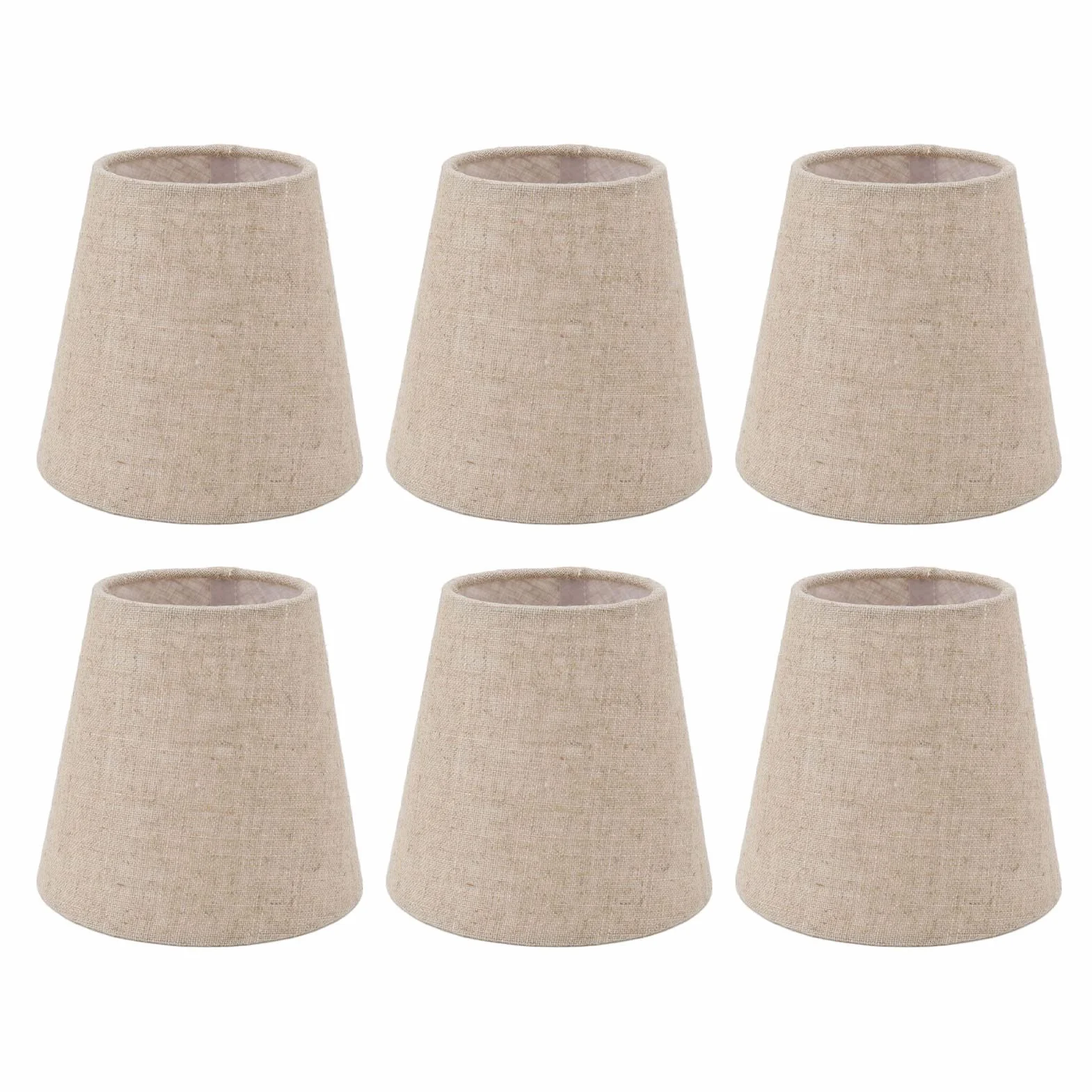 Abażur lniany z klipsem na bębnie E14 3,7" x 5,5" x 5,1" 6 sztuk